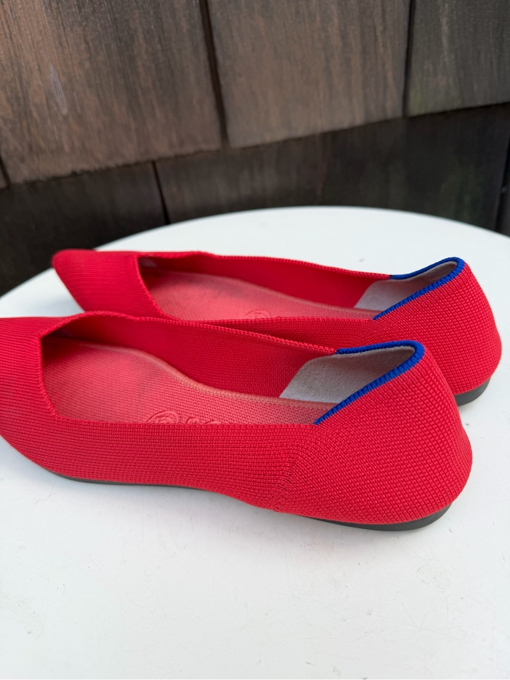 Rothy’s flat shoes neon red pointed toe slip on Sz W 8.5. - Picture 7 of 9